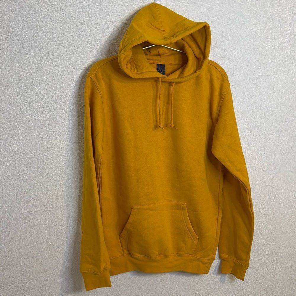 NEW- mustard, yellow hooded sweatshirt with kangaroo pocket size small
